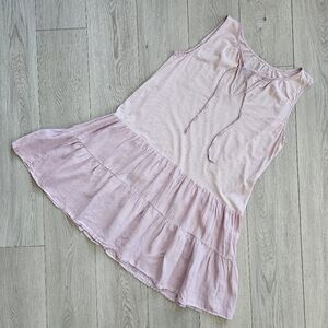 Velvet by Graham & Spencer Diem Cotton & Linen Tiered Sleeveless Dress, Med